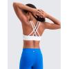 imageCRZ YOGA Girls Butterluxe Sports Bra  Double Spaghetti Strappy Scoop Neck Molded Cup for Training Yoga Teens Kids DanceWhite