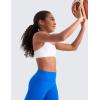 imageCRZ YOGA Girls Butterluxe Sports Bra  Double Spaghetti Strappy Scoop Neck Molded Cup for Training Yoga Teens Kids DanceWhite