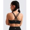 imageCRZ YOGA Girls Butterluxe Training Bra  Strappy Scoop Neck for Teens Kids Yoga Sports Comfort Dance Crop TopBlack