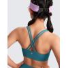 imageCRZ YOGA Girls Butterluxe Training Bra  Strappy Scoop Neck for Teens Kids Yoga Sports Comfort Dance Crop TopBorealis Green