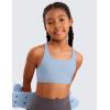 imageCRZ YOGA Girls Butterluxe Training Bra  Strappy Scoop Neck for Teens Kids Yoga Sports Comfort Dance Crop TopCambric Blue