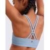 imageCRZ YOGA Girls Butterluxe Training Bra  Strappy Scoop Neck for Teens Kids Yoga Sports Comfort Dance Crop TopCambric Blue