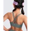 imageCRZ YOGA Girls Butterluxe Training Bra  Strappy Scoop Neck for Teens Kids Yoga Sports Comfort Dance Crop TopGrey Sage
