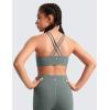 imageCRZ YOGA Girls Butterluxe Training Bra  Strappy Scoop Neck for Teens Kids Yoga Sports Comfort Dance Crop TopGrey Sage