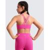 imageCRZ YOGA Girls Butterluxe Training Bra  Strappy Scoop Neck for Teens Kids Yoga Sports Comfort Dance Crop TopHibiscus Purple