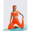 imageCRZ YOGA Girls Butterluxe Training Bra  Strappy Scoop Neck for Teens Kids Yoga Sports Comfort Dance Crop TopNeon Orange