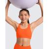 imageCRZ YOGA Girls Butterluxe Training Bra  Strappy Scoop Neck for Teens Kids Yoga Sports Comfort Dance Crop TopNeon Orange