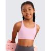 imageCRZ YOGA Girls Butterluxe Training Bra  Strappy Scoop Neck for Teens Kids Yoga Sports Comfort Dance Crop TopPink Peony