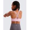 imageCRZ YOGA Girls Butterluxe Training Bra  Strappy Scoop Neck for Teens Kids Yoga Sports Comfort Dance Crop TopPink Peony