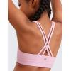 imageCRZ YOGA Girls Butterluxe Training Bra  Strappy Scoop Neck for Teens Kids Yoga Sports Comfort Dance Crop TopPink Peony