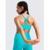 imageCRZ YOGA Girls Butterluxe Training Bra  Strappy Scoop Neck for Teens Kids Yoga Sports Comfort Dance Crop TopSpectral Blue