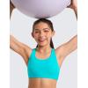 imageCRZ YOGA Girls Butterluxe Training Bra  Strappy Scoop Neck for Teens Kids Yoga Sports Comfort Dance Crop TopSpectral Blue