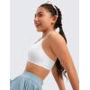 imageCRZ YOGA Girls Butterluxe Training Bra  Strappy Scoop Neck for Teens Kids Yoga Sports Comfort Dance Crop TopWhite