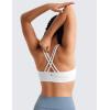 imageCRZ YOGA Girls Butterluxe Training Bra  Strappy Scoop Neck for Teens Kids Yoga Sports Comfort Dance Crop TopWhite