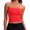 imageCRZ YOGA Butterluxe Double Lined Tube Tops for Women Going Out Crop Sleeveless Tank Bandeau Strapless Casual ShirtsDeep Red