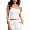 imageCRZ YOGA Butterluxe Double Lined Tube Tops for Women Going Out Crop Sleeveless Tank Bandeau Strapless Casual ShirtsWhite