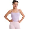 imageCRZ YOGA Girl Butterluxe Double Lined Sleeveless Tank Tops  Camisole Spaghetti Y Back Long Sports Bra for Teen Kid DanceLilac Air