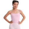 imageCRZ YOGA Girl Butterluxe Double Lined Sleeveless Tank Tops  Camisole Spaghetti Y Back Long Sports Bra for Teen Kid DanceMilk Pink