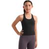 imageCRZ YOGA Girls Butterluxe Crew Round Neck Racerback Workout Tank Tops for Teen Kids Active Casual Dance Crop SleevelessBlack