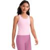 imageCRZ YOGA Girls Butterluxe Crew Round Neck Racerback Workout Tank Tops for Teen Kids Active Casual Dance Crop SleevelessPink Peony