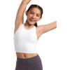 imageCRZ YOGA Girls Butterluxe Double Lined Tank Tops High Neck Racerback Cropped Basic Sleeveless Dance YogaWhite
