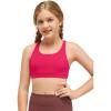 imageCRZ YOGA Girls Butterluxe Training Bra  Strappy Scoop Neck for Teens Kids Yoga Sports Comfort Dance Crop TopViva Magenta