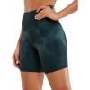imageCRZ YOGA Womens ButterLuxe Biker Shorts 6 Inches  High Waisted Workout Running Volleyball Spandex YogaGreen Tiedye Flowers