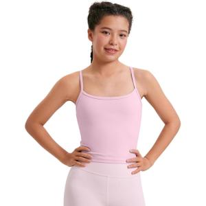 imageCRZ YOGA Girl Butterluxe Double Lined Sleeveless Tank Tops  Camisole Spaghetti Y Back Long Sports Bra for Teen Kid DanceMilk Pink