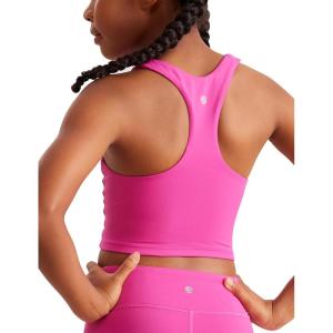 imageCRZ YOGA Girls Butterluxe Double Lined Tank Tops High Neck Racerback Cropped Basic Sleeveless Dance YogaHibiscus Purple