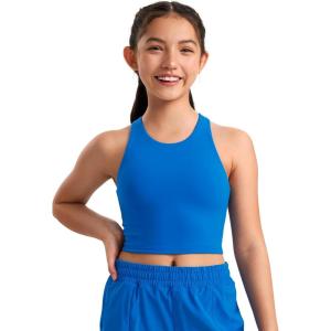 imageCRZ YOGA Girls Butterluxe Double Lined Tank Tops High Neck Racerback Cropped Basic Sleeveless Dance YogaSparkle Blue