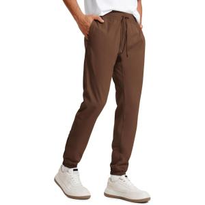 imageCRZ YOGA Mens 4Way Stretch Golf Joggers with Pockets 30quot32quot  Track Gym Athletic Workout Hiking PantsDark Brown