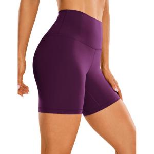 imageCRZ YOGA Womens ButterLuxe Biker Shorts 6 Inches  High Waisted Workout Running Volleyball Spandex YogaPlum Magenta