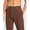 imageCRZ YOGA 4Way Stretch Athletic Pants for Men 30quot Workout Lounge Casual Work Jogger with Zip PocketDark Brown