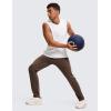 imageCRZ YOGA 4Way Stretch Athletic Pants for Men 30quot Workout Lounge Casual Work Jogger with Zip PocketDark Olive Brown