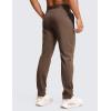 imageCRZ YOGA 4Way Stretch Athletic Pants for Men 30quot Workout Lounge Casual Work Jogger with Zip PocketDark Olive Brown