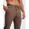 imageCRZ YOGA 4Way Stretch Athletic Pants for Men 30quot Workout Lounge Casual Work Jogger with Zip PocketDark Olive Brown
