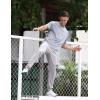 imageCRZ YOGA 4Way Stretch Athletic Pants for Men 30quot Workout Lounge Casual Work Jogger with Zip PocketGull Gray