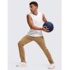 imageCRZ YOGA 4Way Stretch Athletic Pants for Men 30quot Workout Lounge Casual Work Jogger with Zip PocketKhaki Sand
