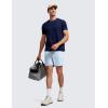 imageCRZ YOGA Mens FourWay Stretch Workout Shorts  7 Soft Durable for Casual Athletic with PocketsChambray Blue