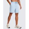 imageCRZ YOGA Mens FourWay Stretch Workout Shorts  7 Soft Durable for Casual Athletic with PocketsChambray Blue