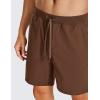 imageCRZ YOGA Mens FourWay Stretch Workout Shorts  7 Soft Durable for Casual Athletic with PocketsDark Brown