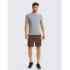 imageCRZ YOGA Mens FourWay Stretch Workout Shorts  7 Soft Durable for Casual Athletic with PocketsDark Brown