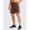 imageCRZ YOGA Mens FourWay Stretch Workout Shorts  7 Soft Durable for Casual Athletic with PocketsDark Brown