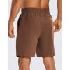 imageCRZ YOGA Mens FourWay Stretch Workout Shorts  7 Soft Durable for Casual Athletic with PocketsDark Brown