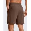 imageCRZ YOGA Mens FourWay Stretch Workout Shorts  7 Soft Durable for Casual Athletic with PocketsDark Olive Brown