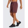 imageCRZ YOGA Mens FourWay Stretch Workout Shorts  7 Soft Durable for Casual Athletic with PocketsDark Red