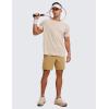 imageCRZ YOGA Mens FourWay Stretch Workout Shorts  7 Soft Durable for Casual Athletic with PocketsKhaki Sand