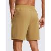 imageCRZ YOGA Mens FourWay Stretch Workout Shorts  7 Soft Durable for Casual Athletic with PocketsKhaki Sand