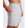 imageCRZ YOGA Mens FourWay Stretch Workout Shorts  7 Soft Durable for Casual Athletic with PocketsPlatinum Grey