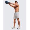 imageCRZ YOGA Mens FourWay Stretch Workout Shorts  7 Soft Durable for Casual Athletic with PocketsPlatinum Grey